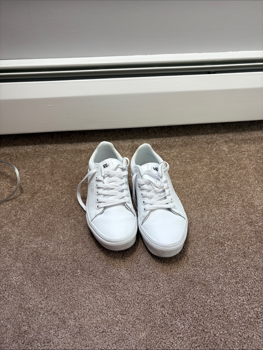 Vans Women’s All-White Canvas Lace Sneakers